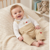 BW-13-455: Baby Unisex Quilted 2 Piece Dungaree Outfit - Hug Me (NB-6 Months)